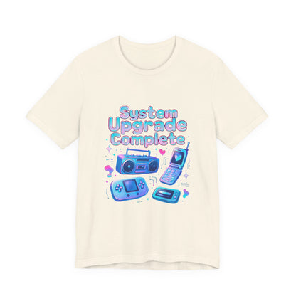 System Upgrade Complete Retro Gaming Tee — Cute Pastel Gameboy & Console Design