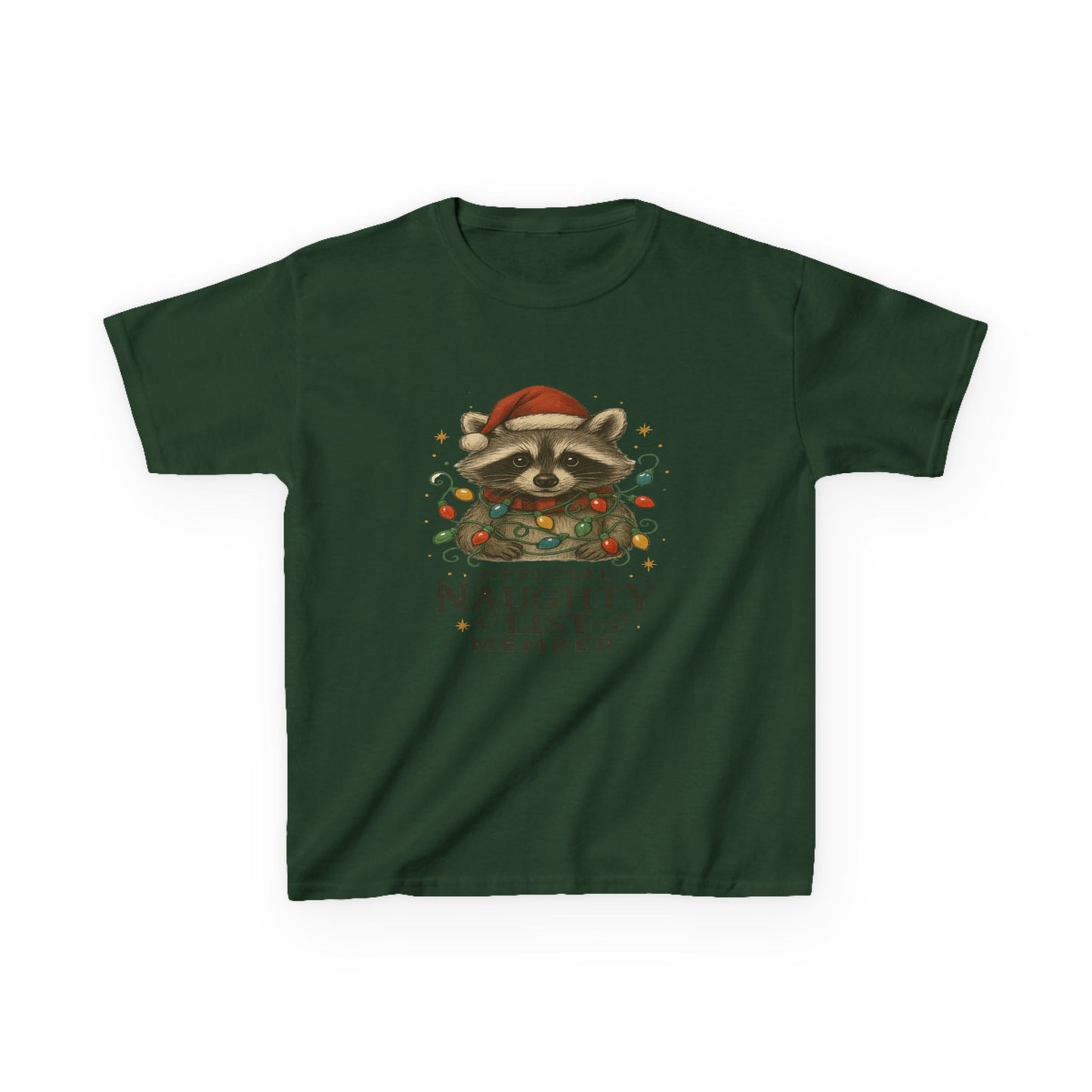 Naughty Raccoon Christmas Tee - Holiday Gift for Kids