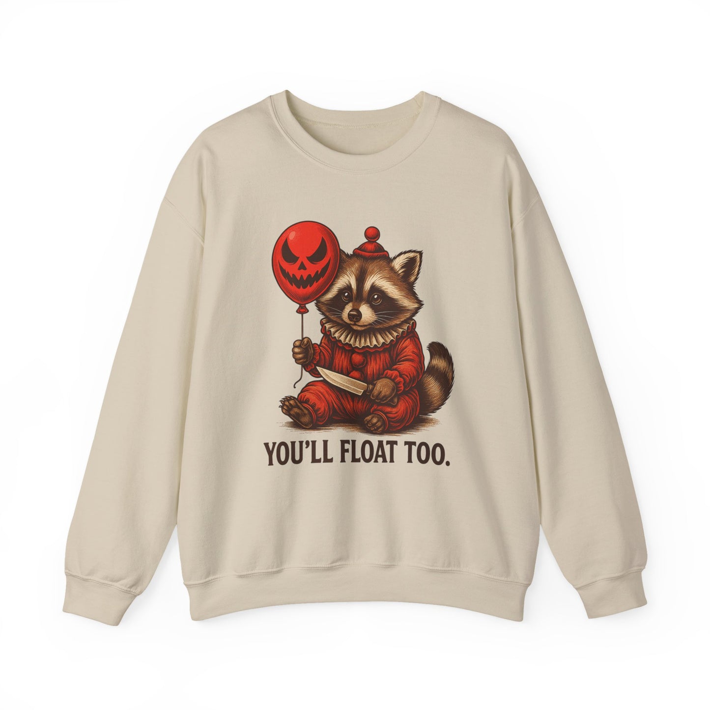 Creepy Clown Raccoon Halloween Sweatshirt