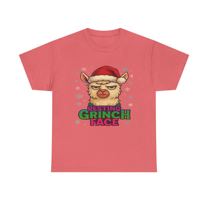 Grumpy Llama Face Christmas Tee