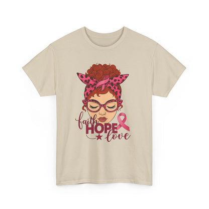 Hope, Faith & Love: Pink Ribbon Awareness Tee
