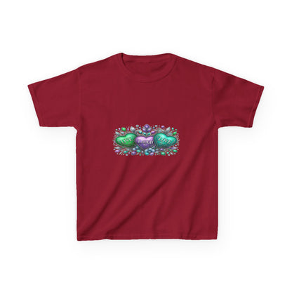 Live Laugh Love Dinosaur Heart Kids Christmas Tee