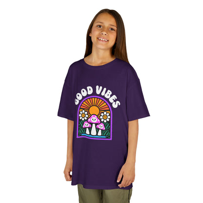 Good Vibes Kids Tee, Fun Summer Shirt, Youth Graphic Tee, Playful Cotton T-Shirt, Gift for Kids, Festival Wear