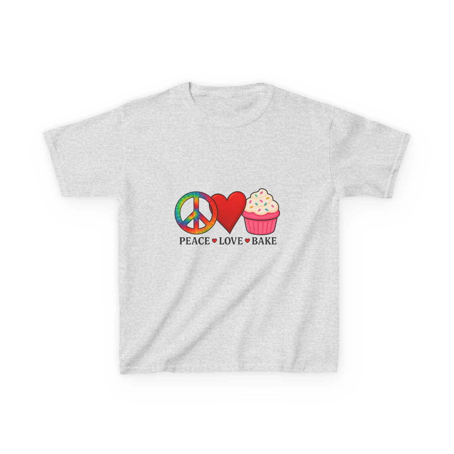 Peace Love Bake Dinosaur Kids Tee - Christmas Gift