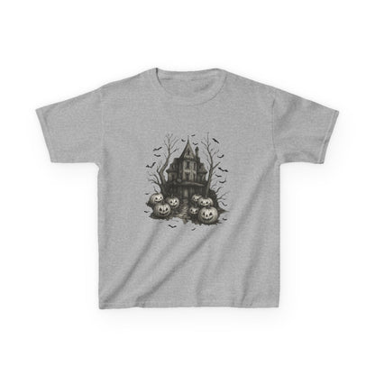 Spooky Haunted House Dino Tee - Halloween Kids Shirt