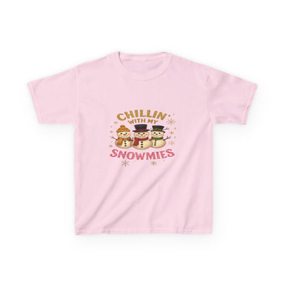Chillin' with My Snowmies - Holiday Dinosaur Kids Tee