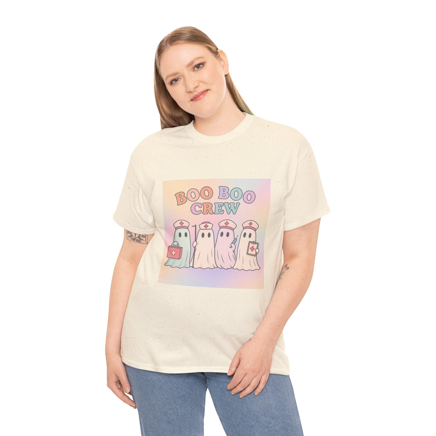 Boo Boo Crew Nurse Ghost T-Shirt – Cute Pastel Halloween Medical Tee