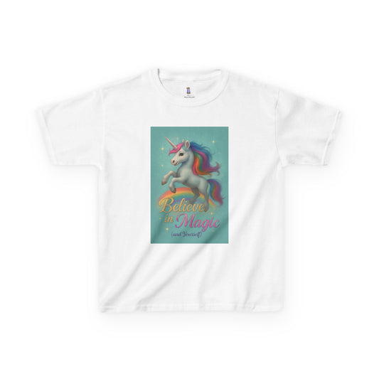 Unicorn Magic Kids Tee - Believe in Magic, Kids T-Shirt, Unicorn Shirt, Birthday Gift, Playtime Apparel