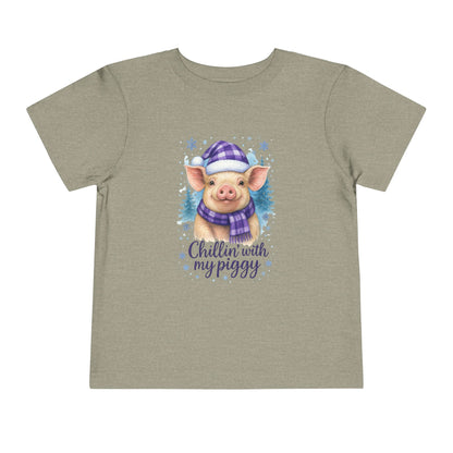 Chillin' Piggy Toddler Christmas Tee