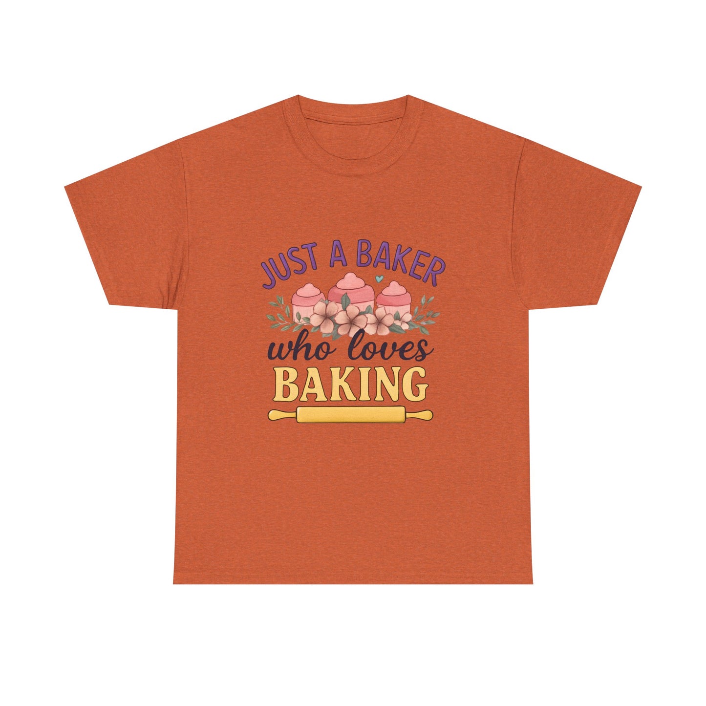 Baking Lover Tee with Cupcake and Rolling Pin Design