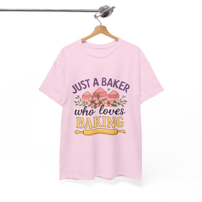 Baking Lover Tee with Cupcake and Rolling Pin Design