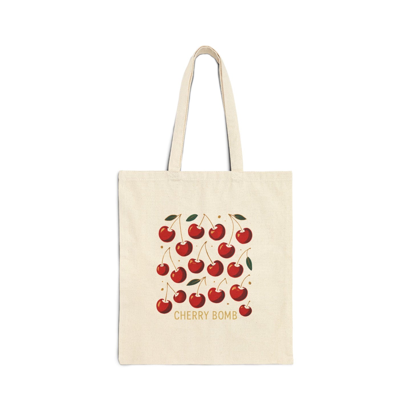 Cherry Bomb Cotton Tote Bag — Retro Cherry Graphic Reusable Shopper