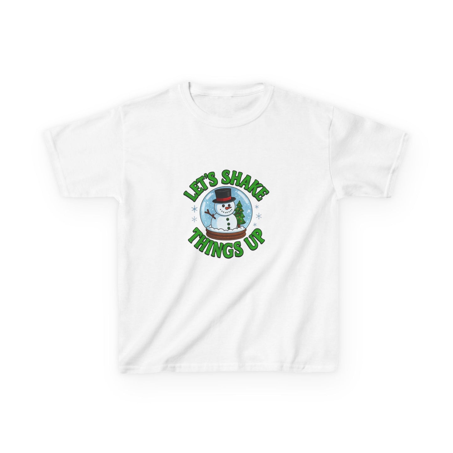 Snowman Dino Globe Kids Christmas Tee