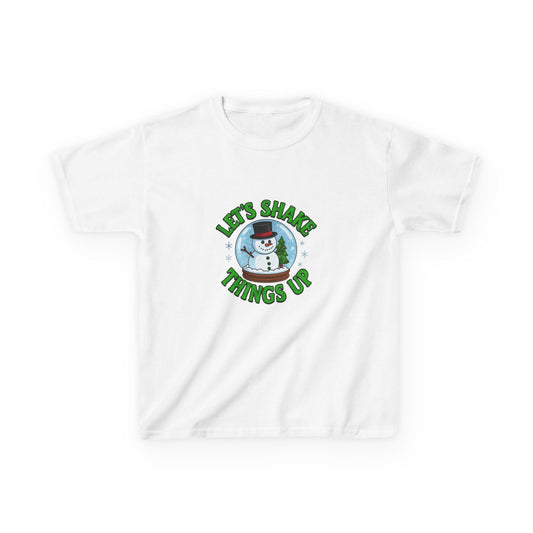 Snowman Dino Globe Kids Christmas Tee