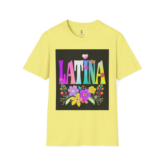 Colorful Latina Floral T-Shirt, Unisex Tee, Pride Shirt, Floral Graphic Tee, Gift for Her, Summer Style, Celebration Shirt