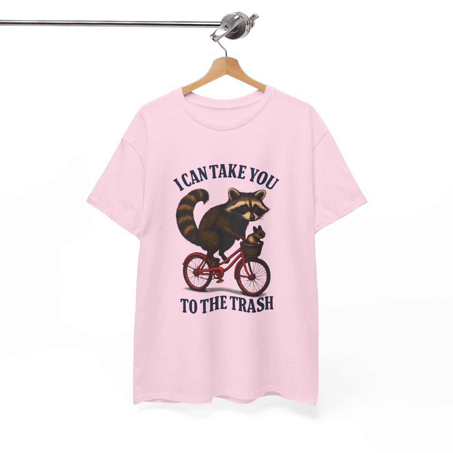 Cotton Tee Vintage Raccoon Bicycle Graphic Shirt