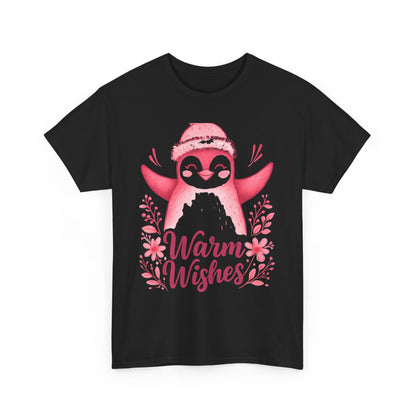 Warm Wishes Pink Penguin Tee - Holiday Tee