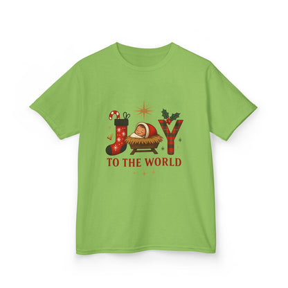 Joy to the World Dino Christmas Kids Tee