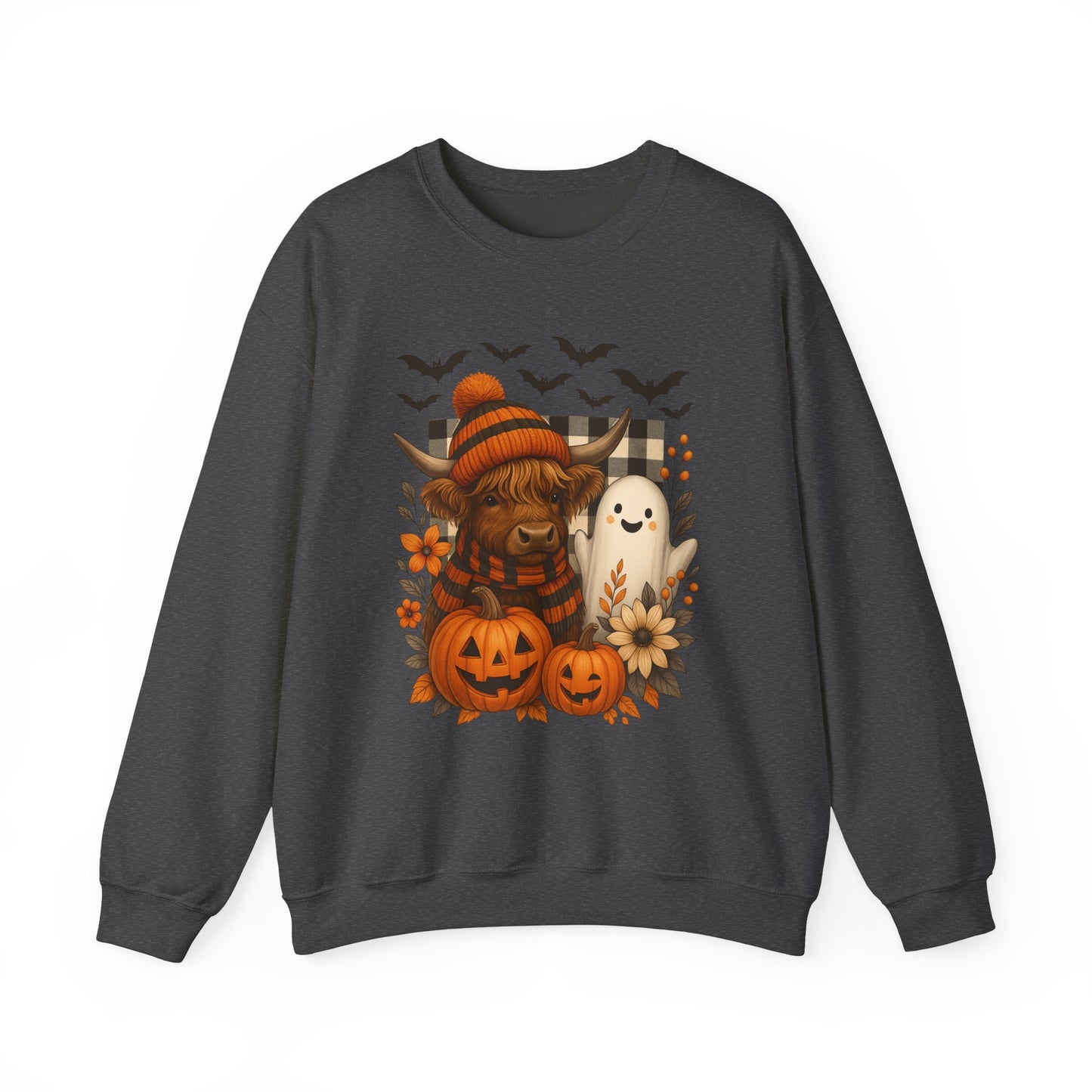 Happy Halloween Cow & Ghost Crewneck Sweatshirt