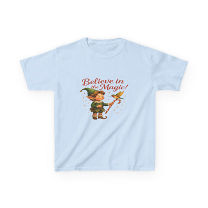 Believe in the Magic Elf & Dino Christmas Kids Tee
