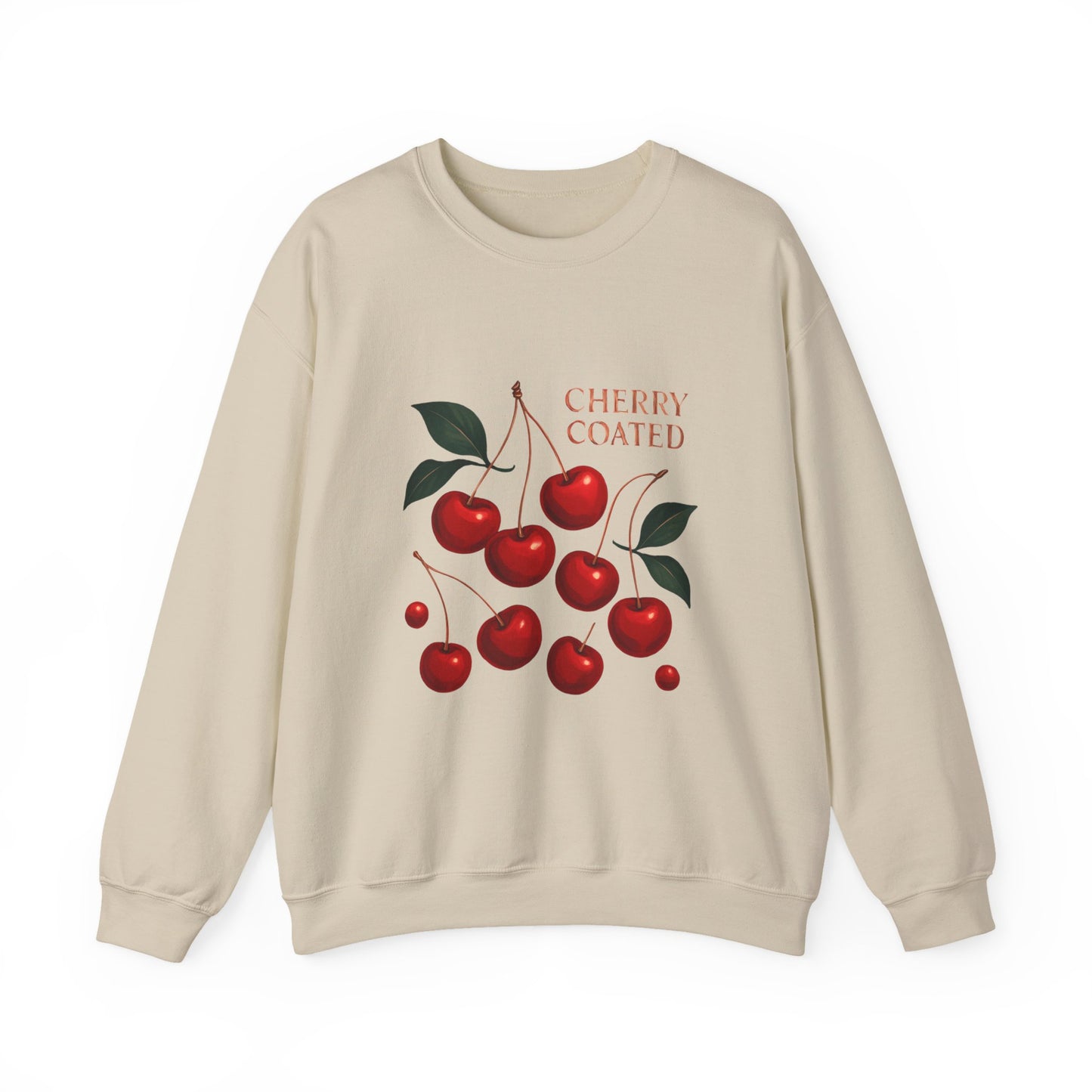 Cherry Coated Crewneck Sweatshirt — Retro Cherry Graphic Pullover