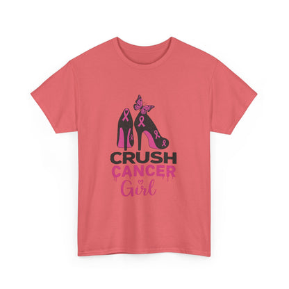 Crush Cancer Girl Tee: High Heels, Pink Ribbon, Hope