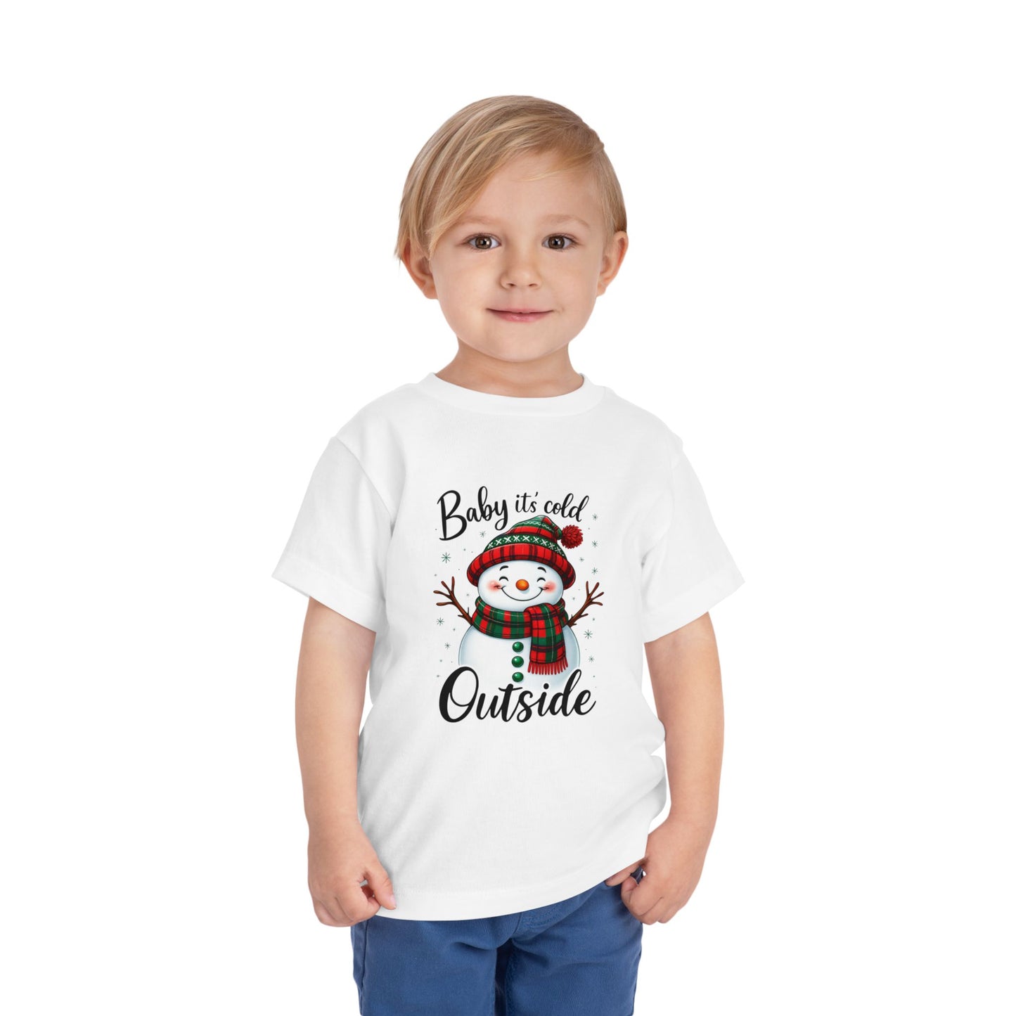 Baby It's Cold Outside Snowman Toddler Christmas Tee