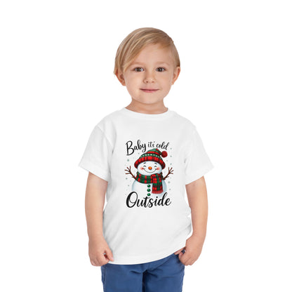 Baby It's Cold Outside Snowman Toddler Christmas Tee