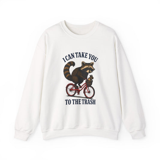 Creepy Clown Raccoon Halloween Sweatshirt - Trash Ride