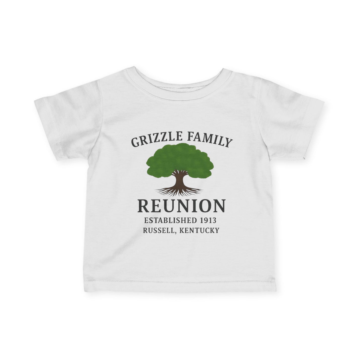Grizzle Family Reunion Infant Tee, Baby Tee, Personalized Family Shirt, Cute Kid's Apparel, Gift for New Parents, Celebration Outfit