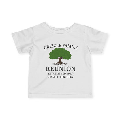 Grizzle Family Reunion Infant Tee, Baby Tee, Personalized Family Shirt, Cute Kid's Apparel, Gift for New Parents, Celebration Outfit