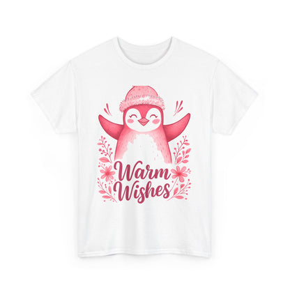 Warm Wishes Pink Penguin Tee - Holiday Tee