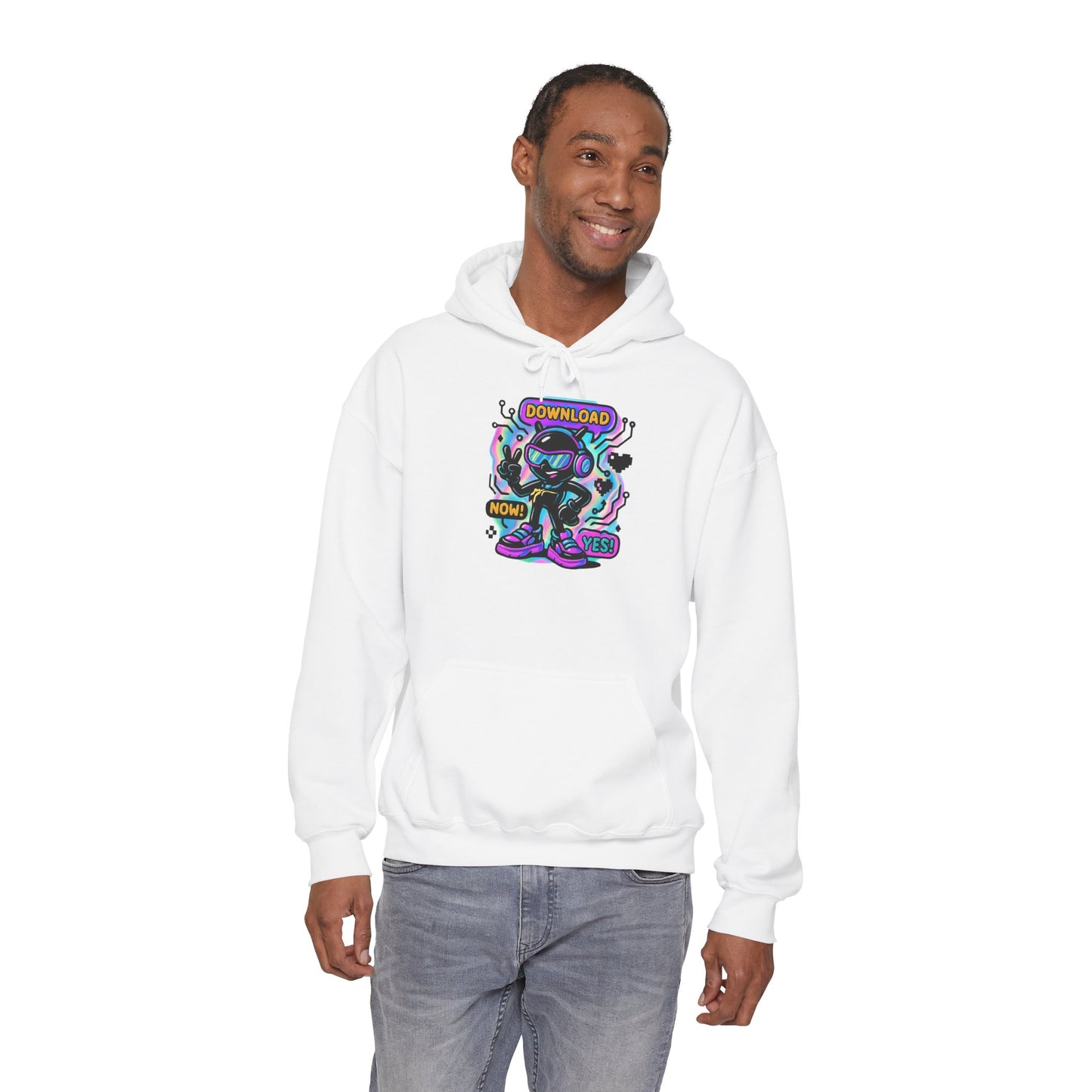 Psychedelic Alien Skate Hoodie — "Down Lord" Neon Graphic Pullover