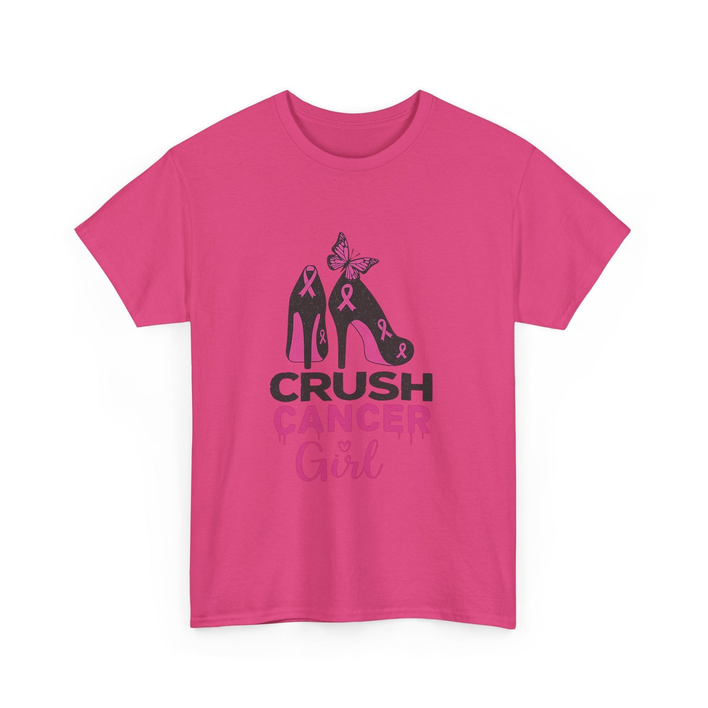 Crush Cancer Girl Tee: High Heels, Pink Ribbon, Hope