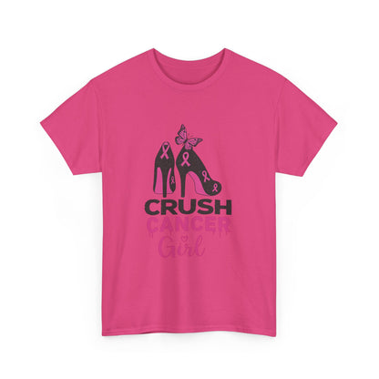 Crush Cancer Girl Tee: High Heels, Pink Ribbon, Hope