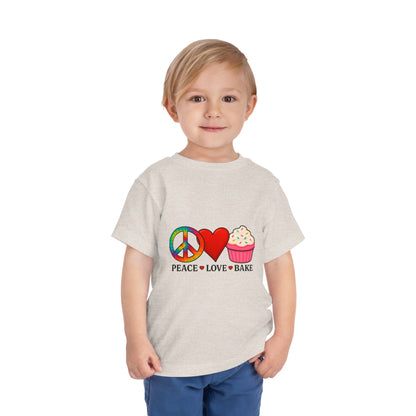 Peace Love Bake Toddler Christmas Tee