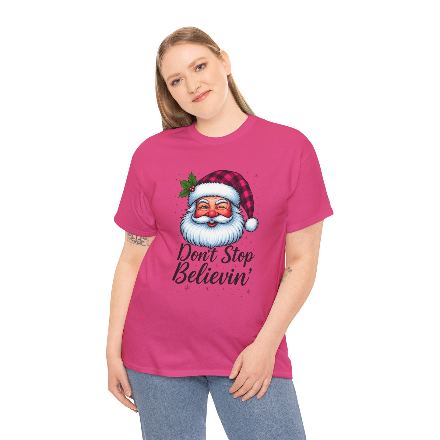 Santa Believin' Pink Holiday Tee