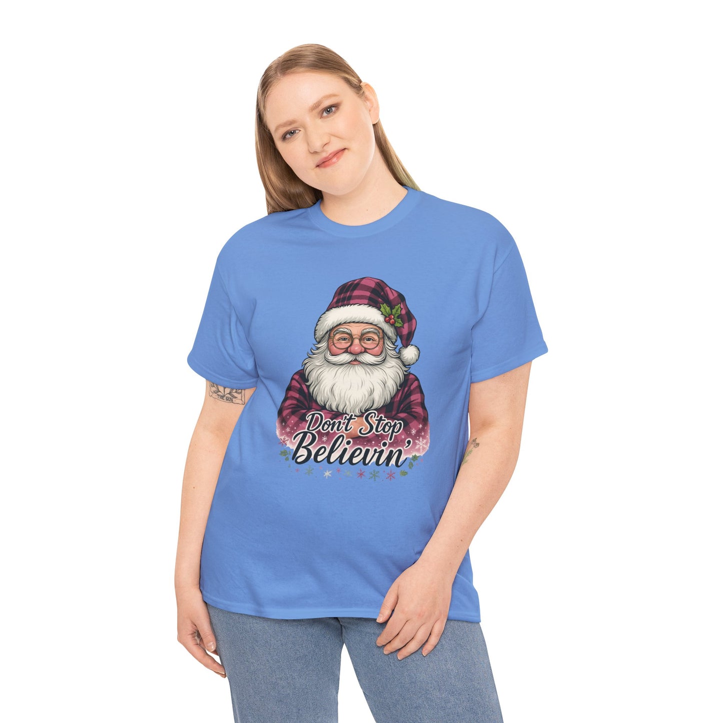Don't Stop Believin' Santa - Holiday Tee