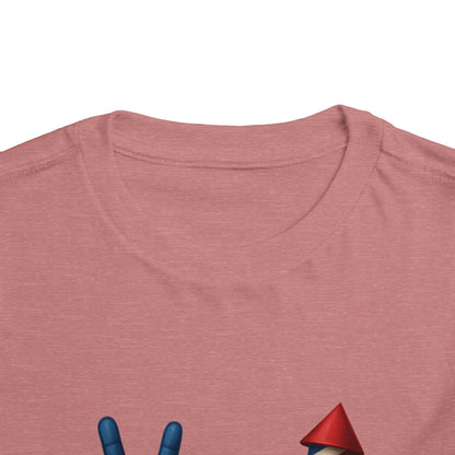 4th of July Peace & Heart Tee: Patriotic Toddler Shirt