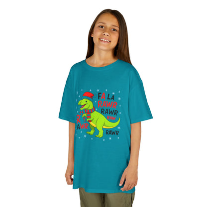 Holiday Dinosaur Kids Tee, Christmas Shirt, Fun Dinosaur T-Shirt, Kids Party Outfit, Cute Graphic Tee, Gift for Kids