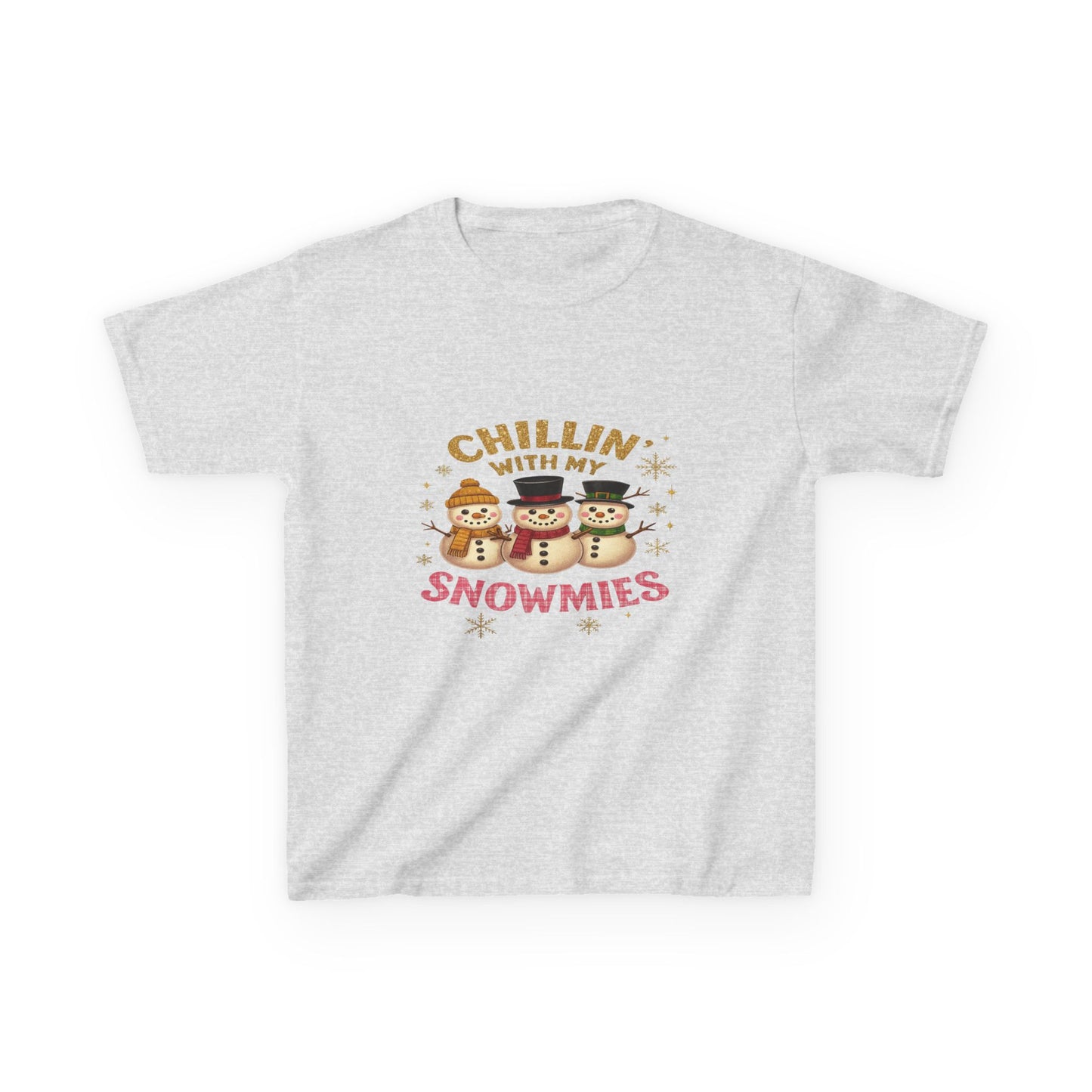 Chillin' with My Snowmies - Holiday Dinosaur Kids Tee