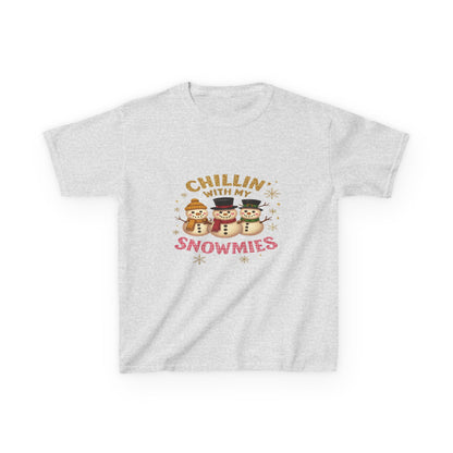 Chillin' with My Snowmies - Holiday Dinosaur Kids Tee