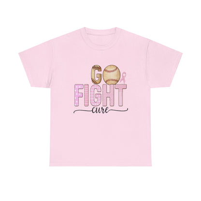 Go Fight Cure Baseball Pink Ribbon Awareness Tee