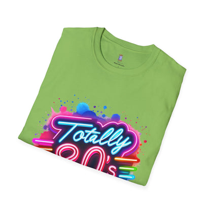 Totally 80s Unisex Softstyle T-Shirt – Retro Vintage Tee, Nostalgic Gift, Party Shirt, Perfect for 80s Theme Events, Festival Wear