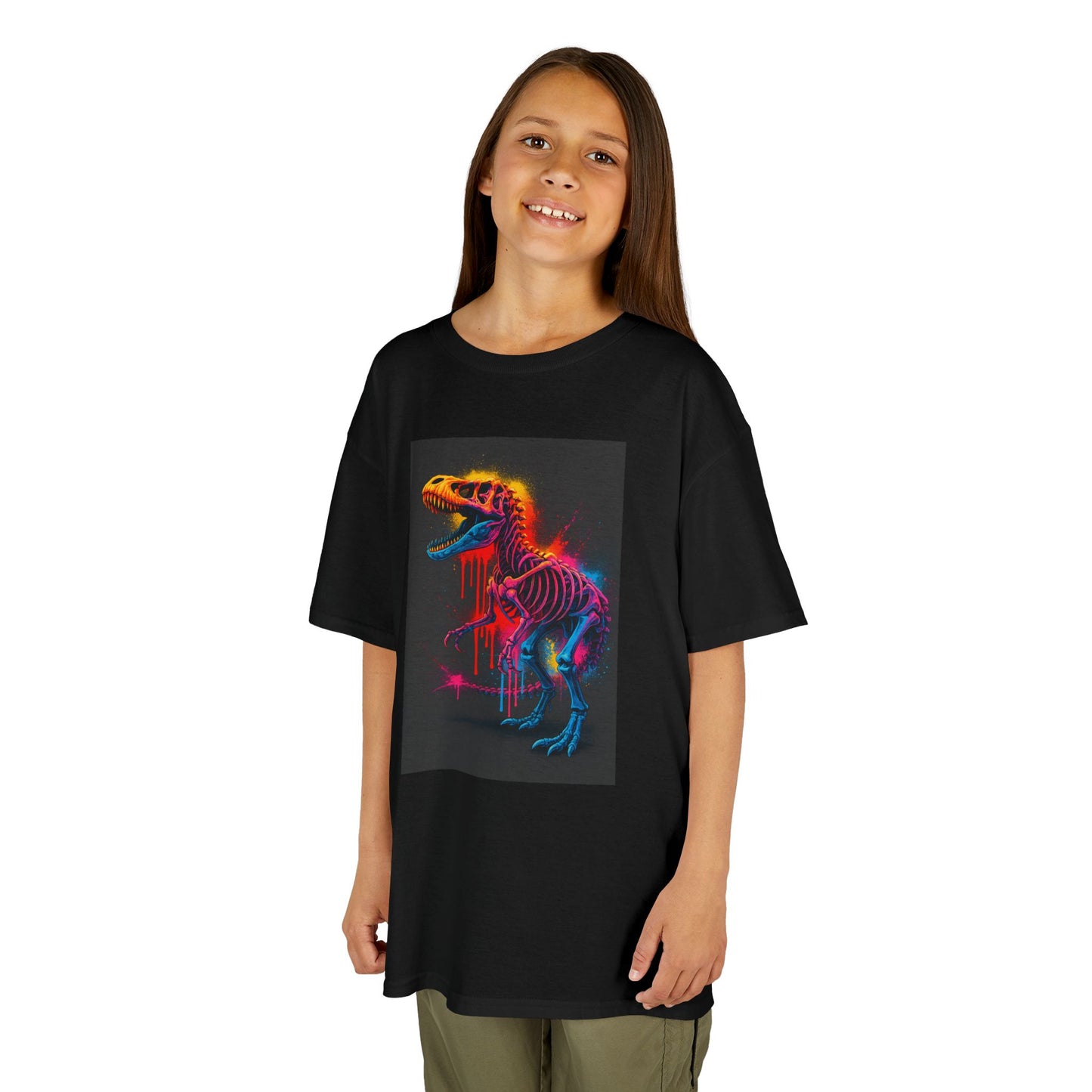 Kids Dinosaur Glow Tee, Fun Kids T-Shirt, Dino Shirt for Kids, Birthday Gift, Unique Kids Clothing, Animal Lover Apparel
