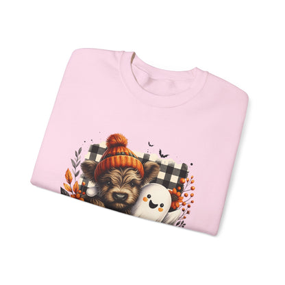 Cute Halloween Dog & Ghost Crewneck Sweatshirt