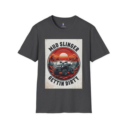 Mud Slinger Unisex Softstyle T-Shirt, Adventure Tee, Off-Road Enthusiast Shirt, Gift for Mud Lovers, Outdoor Sportswear, Gettin Dirty Tee