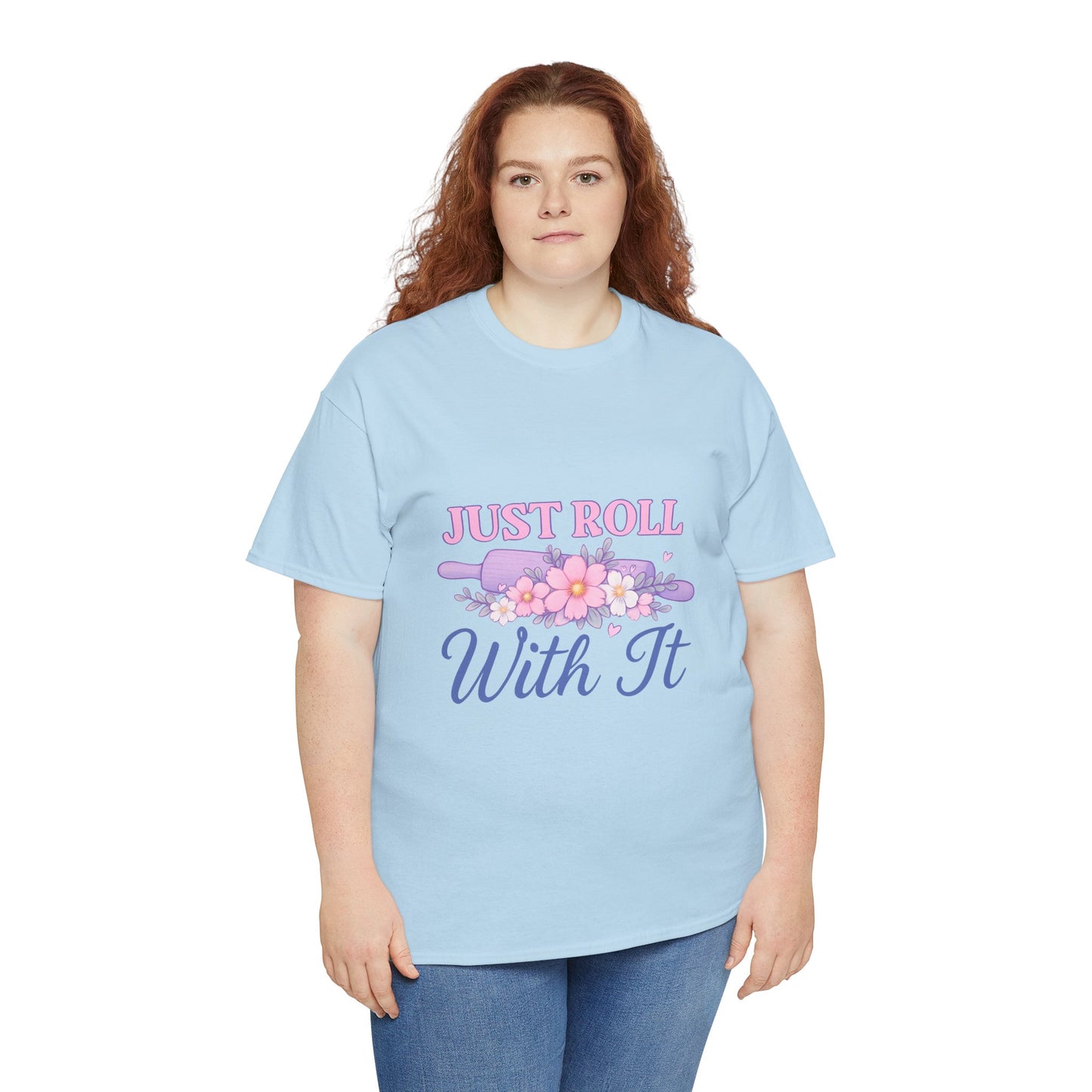 Floral Tee 'Just Roll With It'
