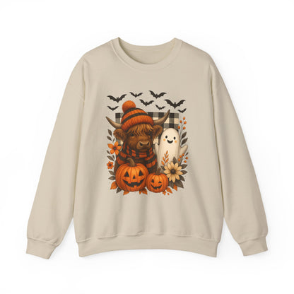 Happy Halloween Cow & Ghost Crewneck Sweatshirt