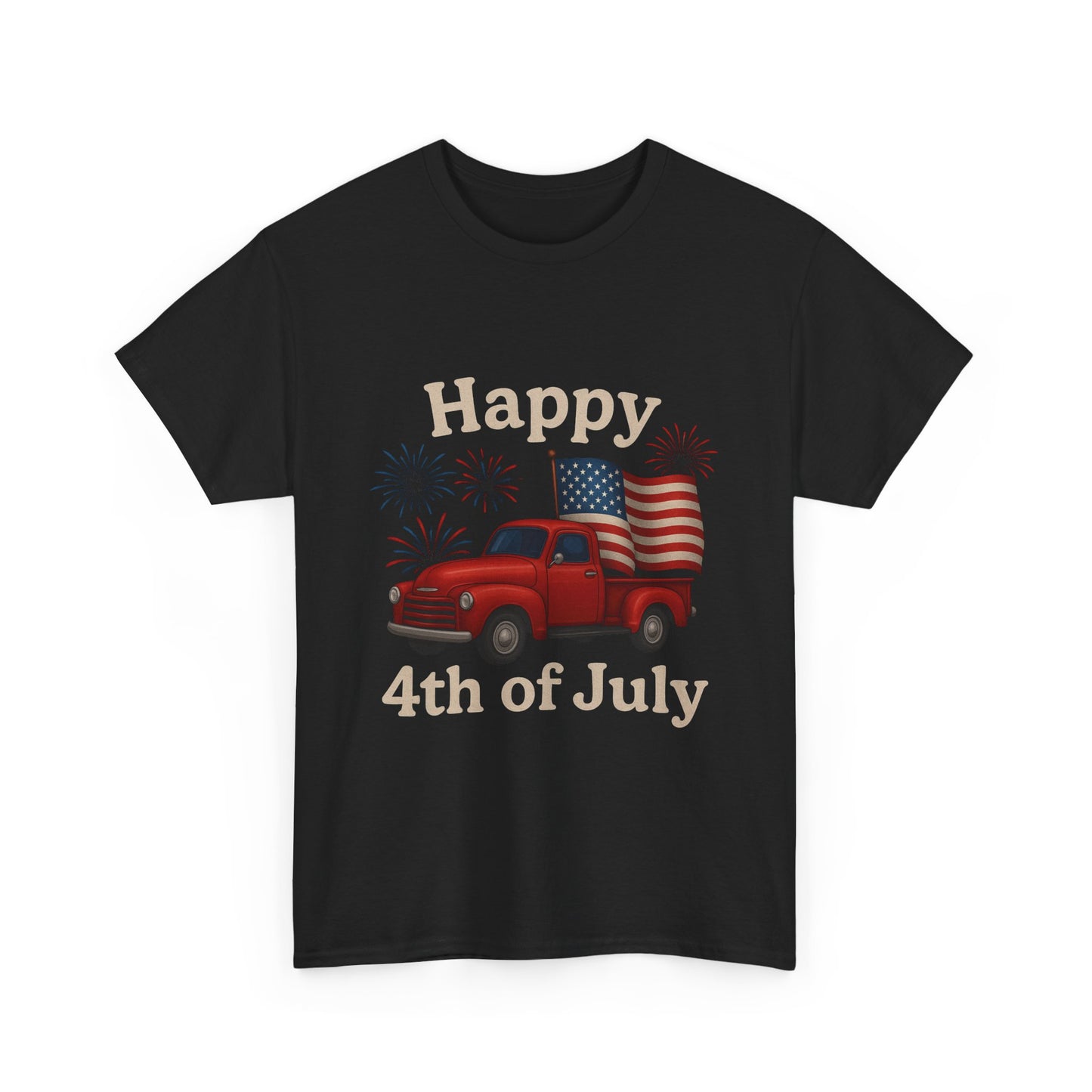 🚙 Happy 4th of July Truck Tee – Patriotic Vintage Pickup Shirt